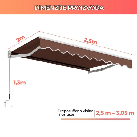 Tenda 250x200cm Braon