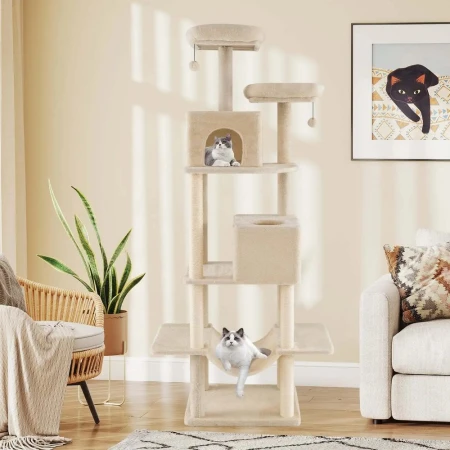 Maca Dvorac grebalica i penjalica za mačke 205cm Bež