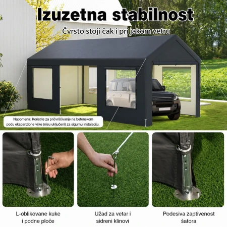 Venturo Titan 600x300cm Siva Garaža Šator Paviljon