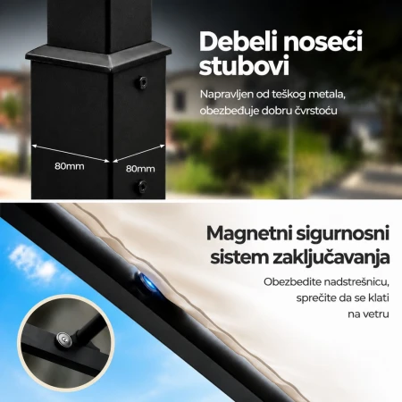 Venturo Prestige 3x3m Bež Pergola Čelična konstrukcija