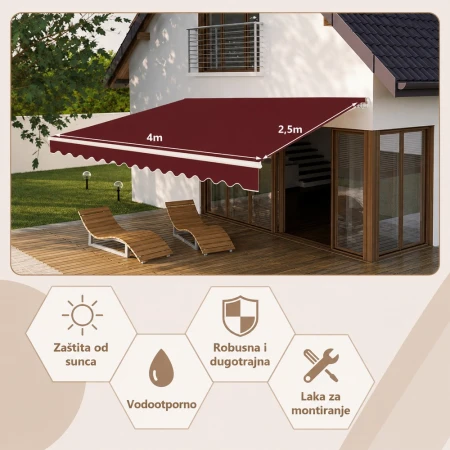 Montelux Solara 400x250cm Bordo Tenda