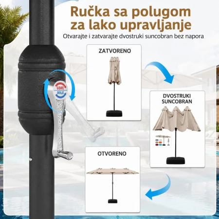 Venturo Garden 4x2m Bež Suncobran Pravougaoni