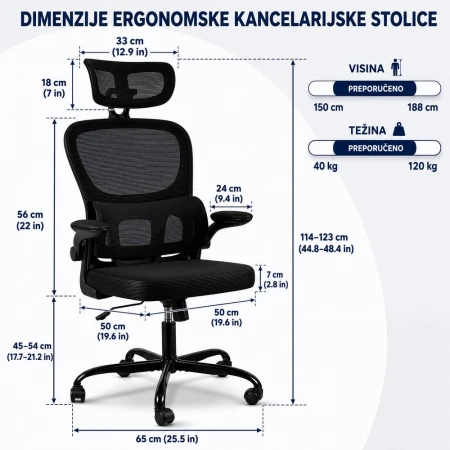 Nuvora Kancelarijska Stolica Crna