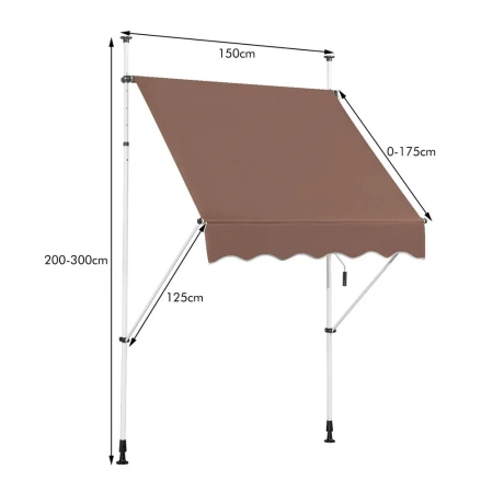 Montelux Easy 150x120cm Braon Balkonska Tenda