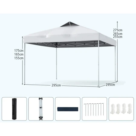 Venturo Garden 3x3m Beli Paviljon sa mehanizmom
